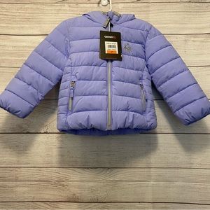 Gerry Girls Pansy Purple Jersey Lined Puffer Jacket Side Zipper Pockets Size:2T
